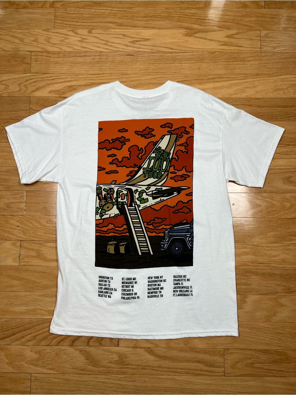 Lil’ Baby IOU Tour Merch White Graphic Concert T-Shirt